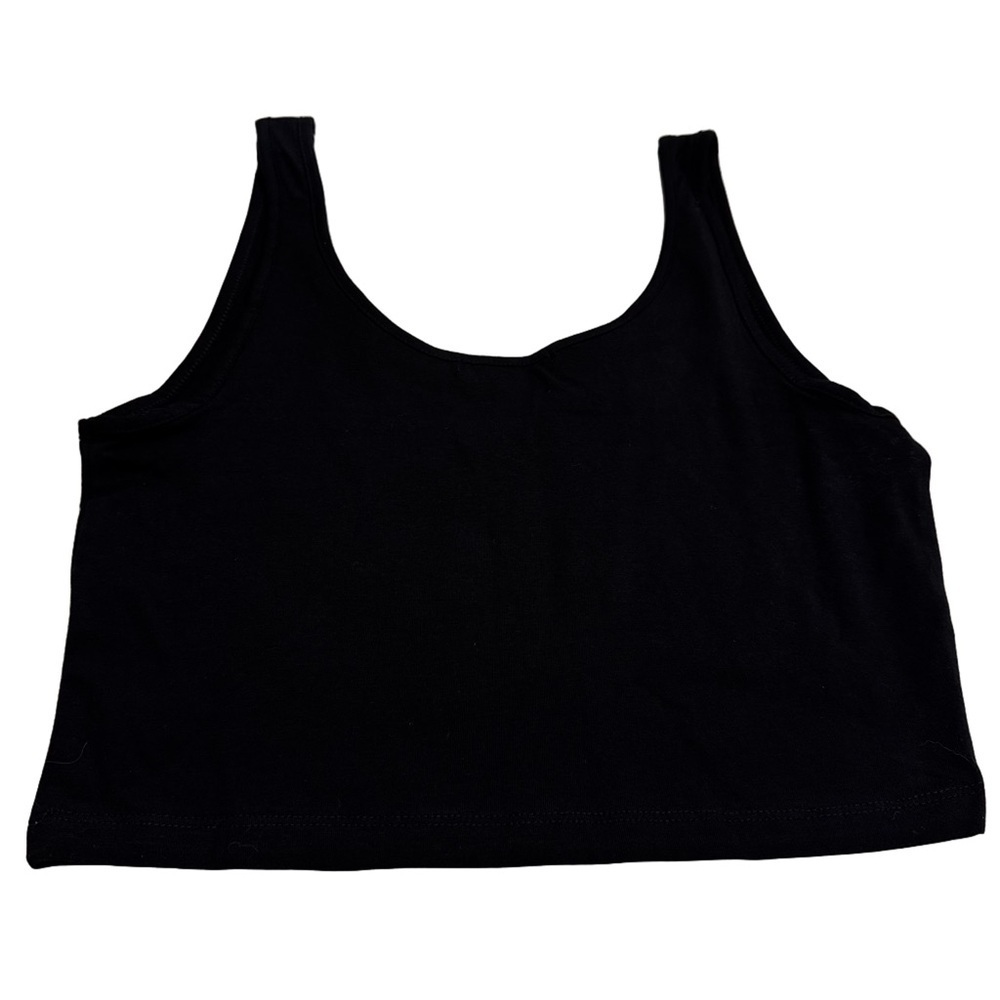 Ambiance Black Crop Tank Top Size Medium Sleeveless Soft and Stretchy NWOT - Picture 5 of 8